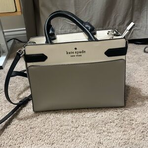 kate spade (Gray, White,& Black) Satchel with Structured Design & Sturdy Handles